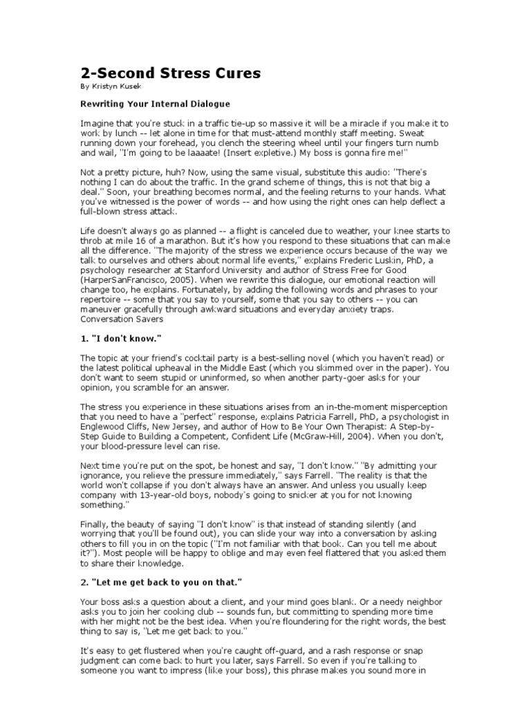 2 Second Stress | PDF | Subjective Experience | Metaphysics Of Mind