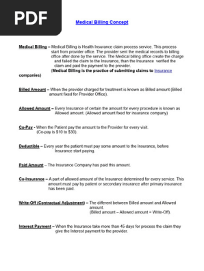 Medical billing concept