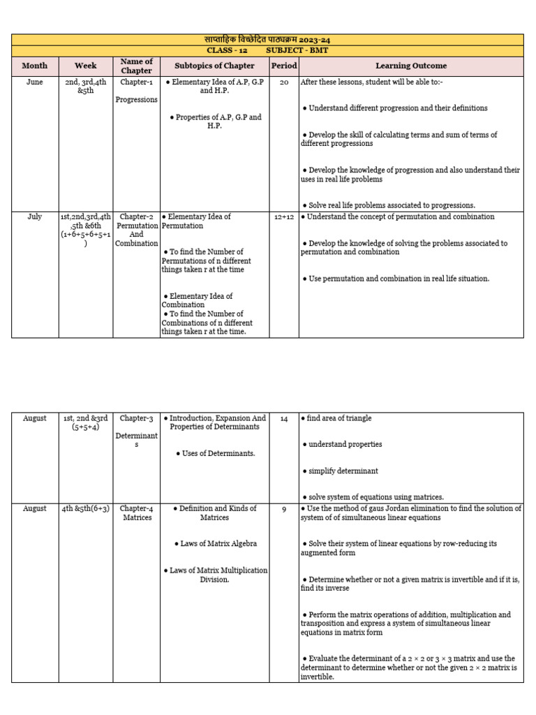 BMT Class 12 | PDF