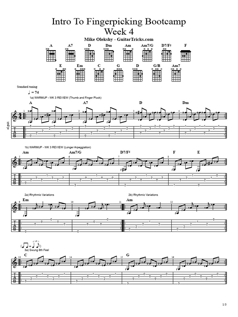 Fingerpicking BOOTCAMP WK 4 TABS PDF