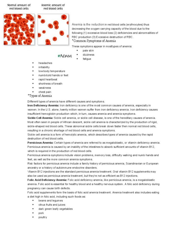 Nursing Care Plan Anemia Vitamin B12