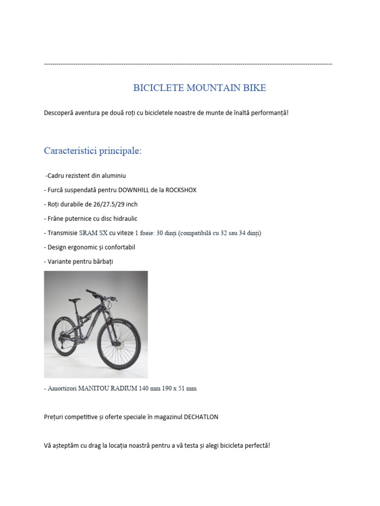 Biciclete Mountain Bike | PDF