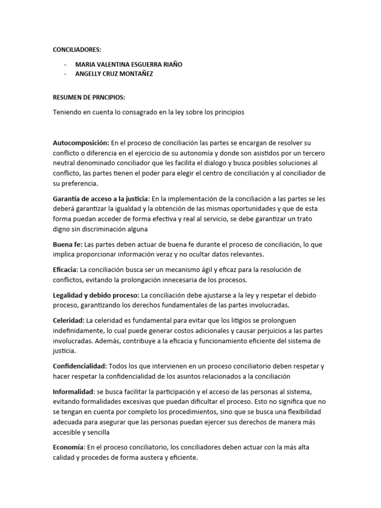 Principios Clave de la Conciliación | PDF | Justicia | Crimen y violencia
