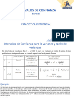 Intervalos de Confianza. Parte III (Varianza y Razón de Varianzas)