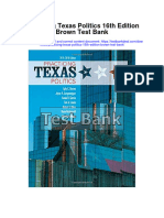 Practicing Texas Politics 16th Edition Brown Test Bank
