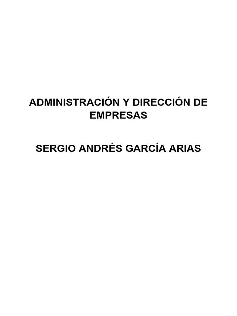 ADMINISTRACIÓN Y DIRECCIÓN DE EMPRESAS PDF Business Planificación