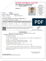 Aligarh Muslim University, Aligarh: Provisional Admit Card For Admission Test of S. S. S. C. (Science) & Diploma in Engg