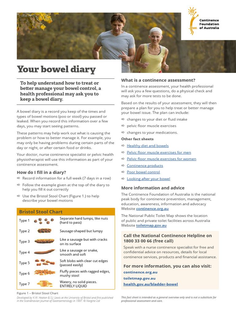 Bowel Diary A4 28072023 F PDF Urinary Incontinence