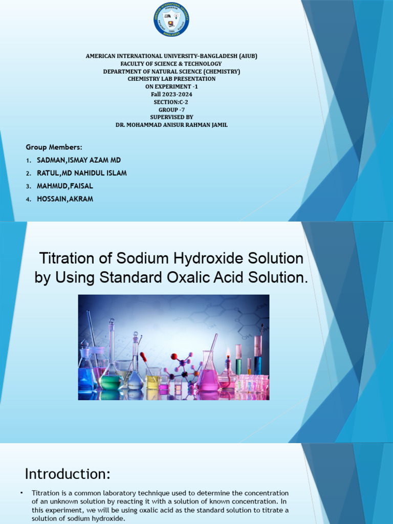 Titration of Sodium Hydroxide by Using Oxalic Acid 4 PDF Titration