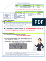 ACTIVIDAD DE APRENDIZAJE para 5° Grado LOGARITMOS PRACTICA