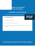 Prueba Simce 4 B Sico Lenguaje Varios Contenidos Preguntas Abiertas y Cerradas