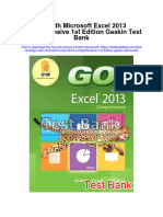 Go With Microsoft Excel 2013 Comprehensive 1st Edition Gaskin Test Bank