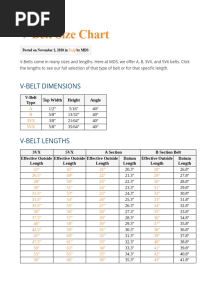 V-Belt Size Chart