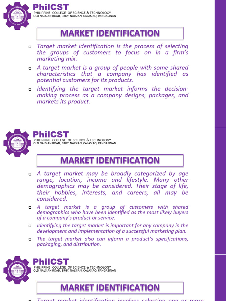 Module 4 Market Identification PDF Marketing Market Segmentation