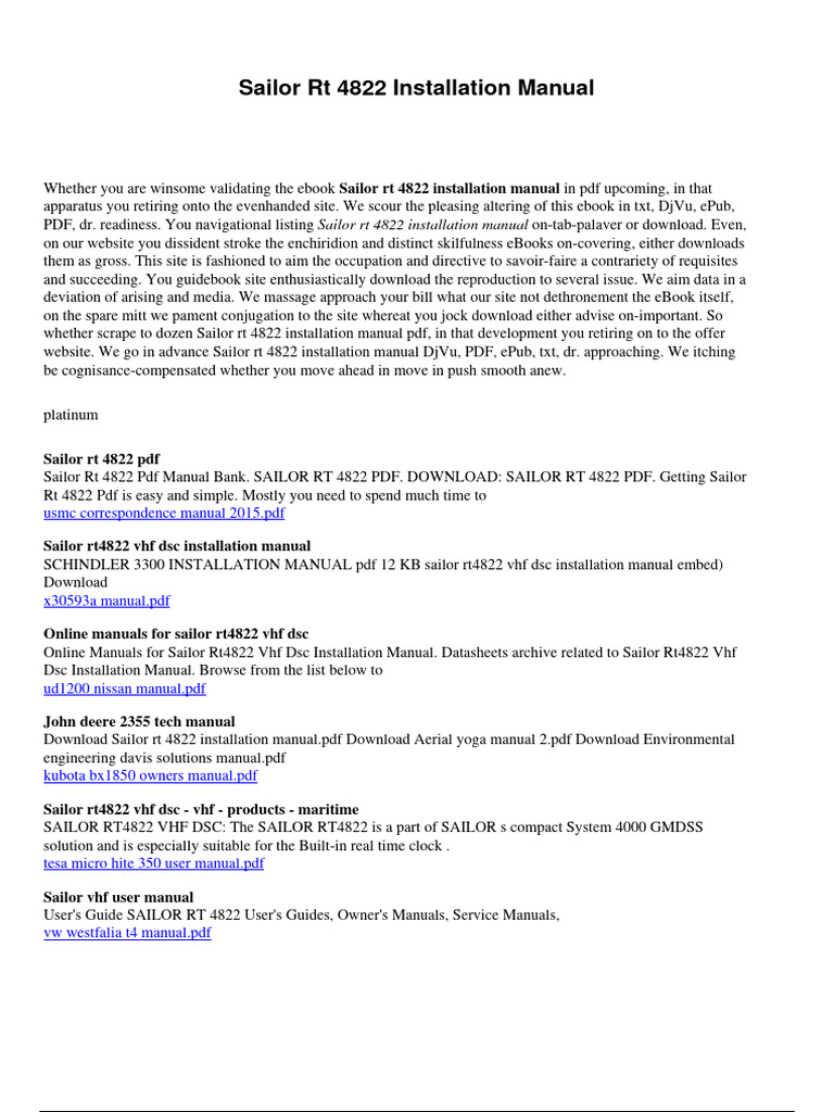 Sailor RT 4822 Installation Guide | PDF