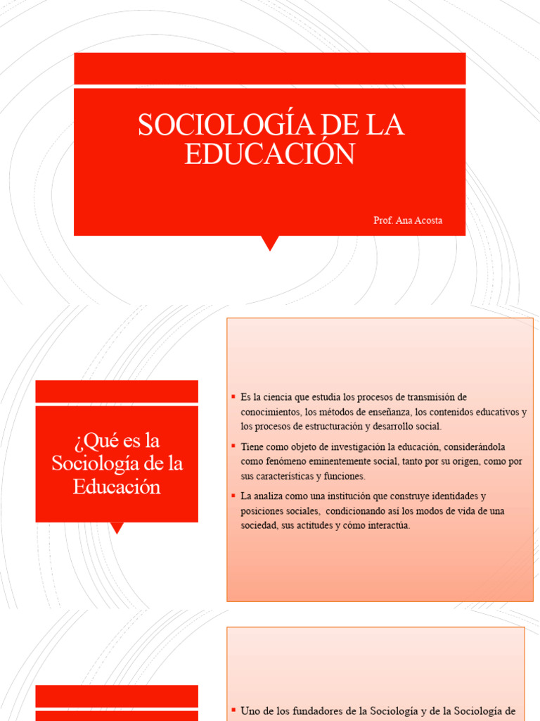 Sociologia de La Educacion | PDF