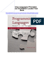 Programming Languages Principles and Practices 3rd Edition Louden Test Bank
