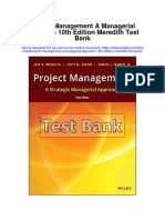 Project Management A Managerial Approach 10th Edition Meredith Test Bank
