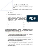 Roteiro de Audiência de Instrução Cível