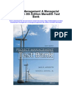 Project Management A Managerial Approach 8th Edition Meredith Test Bank