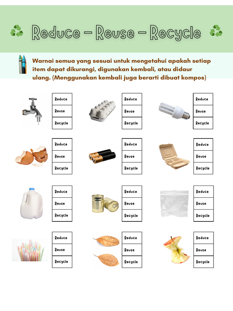 Reduce Reuse Recycle | PDF