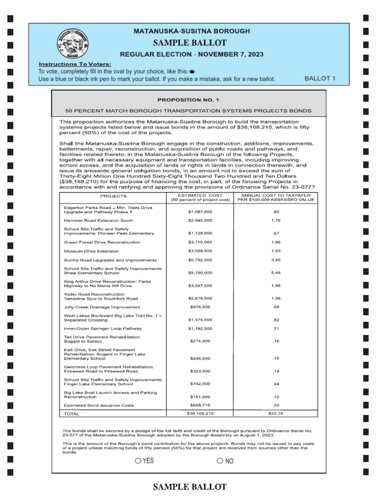 Election Ballot Preparation 2023 Print Works Sample Ballots Combined ...