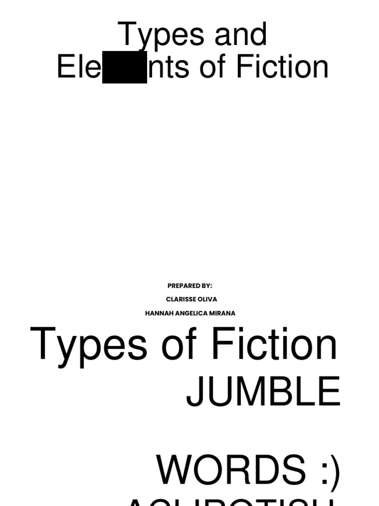 Types and Elements of Fiction PDF
