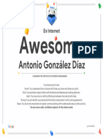 Google - Interland - Antonio González Díaz - Certificate - of - Awesomeness