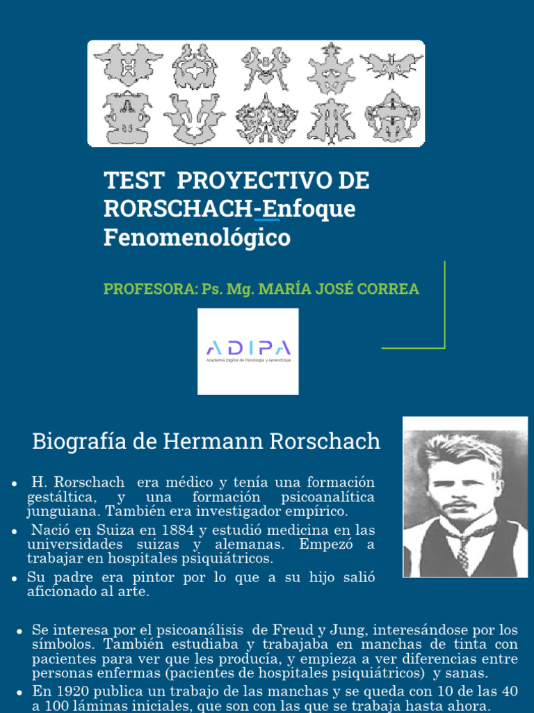 Psicodiagnóstico Del Test de Rorschach - Método Fenomenológico de Klopfer |  PDF, image size:768x1024