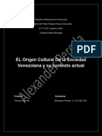 Ensayo de El Origen Cultural Venezolano y Su Contexto