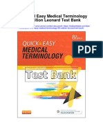 Quick and Easy Medical Terminology 8th Edition Leonard Test Bank