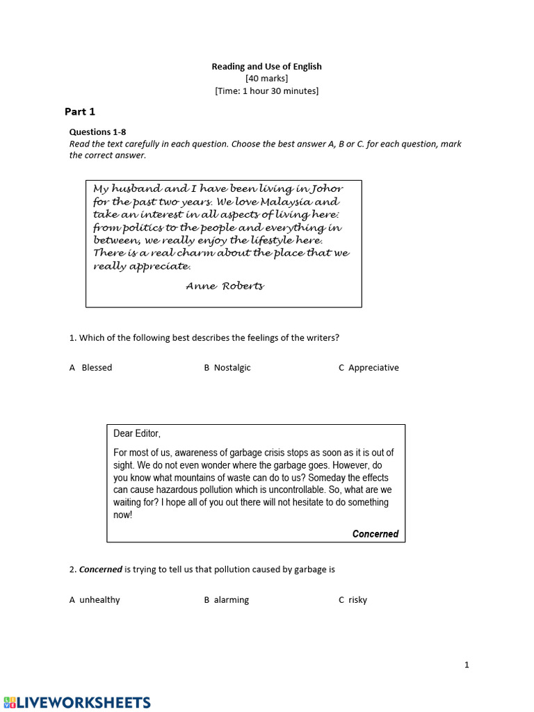 English paper 1 part 1 3 download free pdf adolescence stress