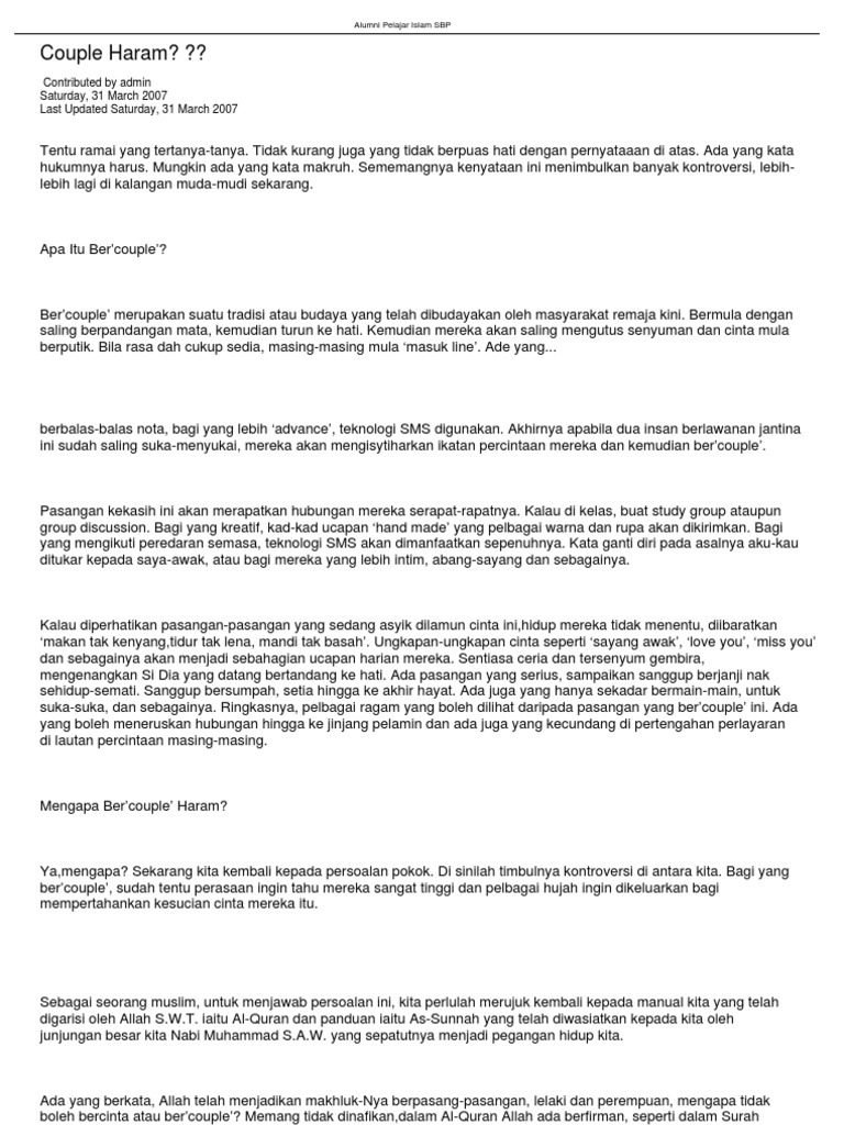 Bercouple Itu Haram Pdf