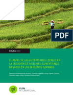 El Papel de Las Autoridades Locales en La Transformación de Los Sistemas Alimentarios