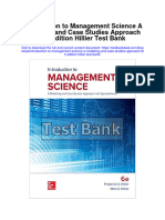 Introduction To Management Science A Modeling and Case Studies Approach 6th Edition Hillier Test Bank