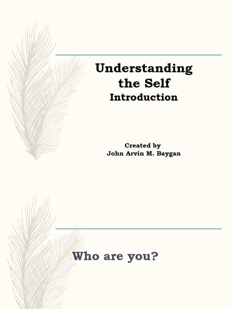 Understanding the self 1 introduction pdf self cognitive psychology