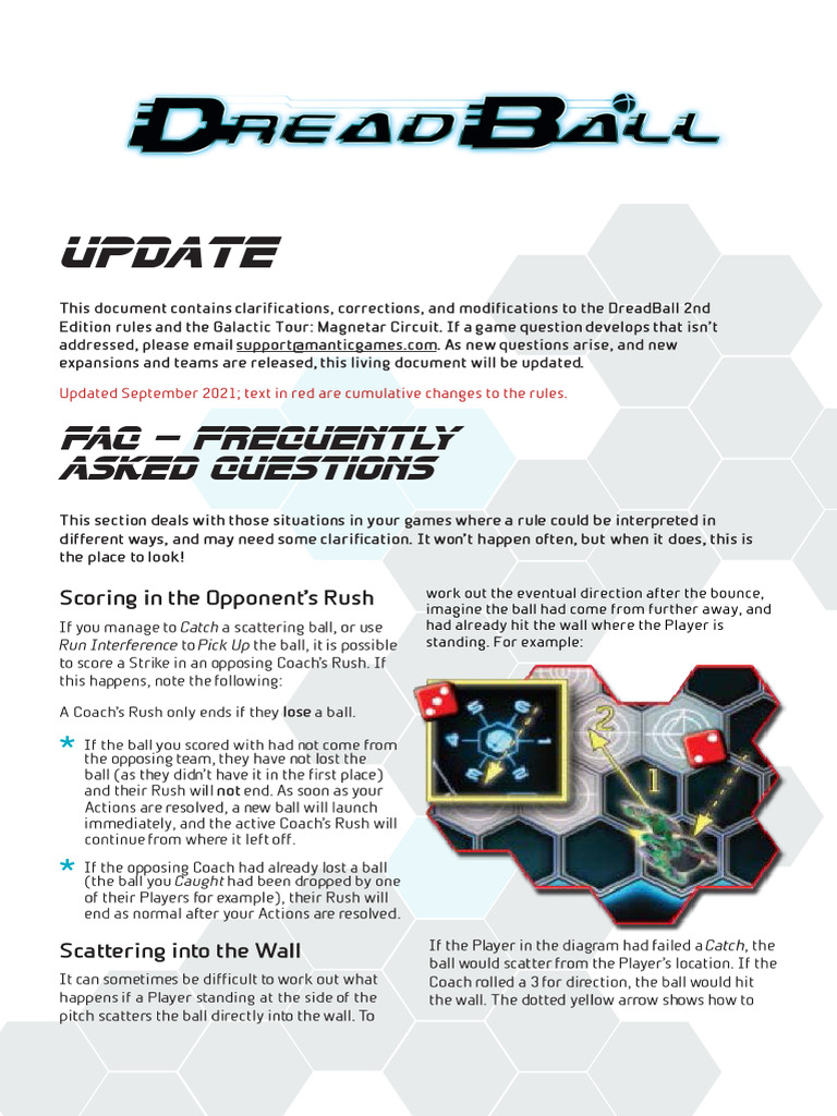 DreadBall 2nd Edition Rules Update | PDF | Sports | Sports Rules And ...