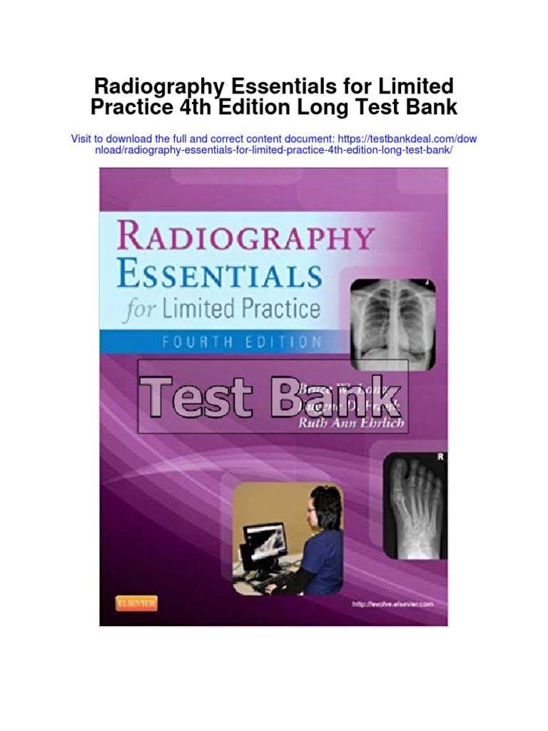 Radiography Essentials For Limited Practice 4th Edition Long Test Bank
