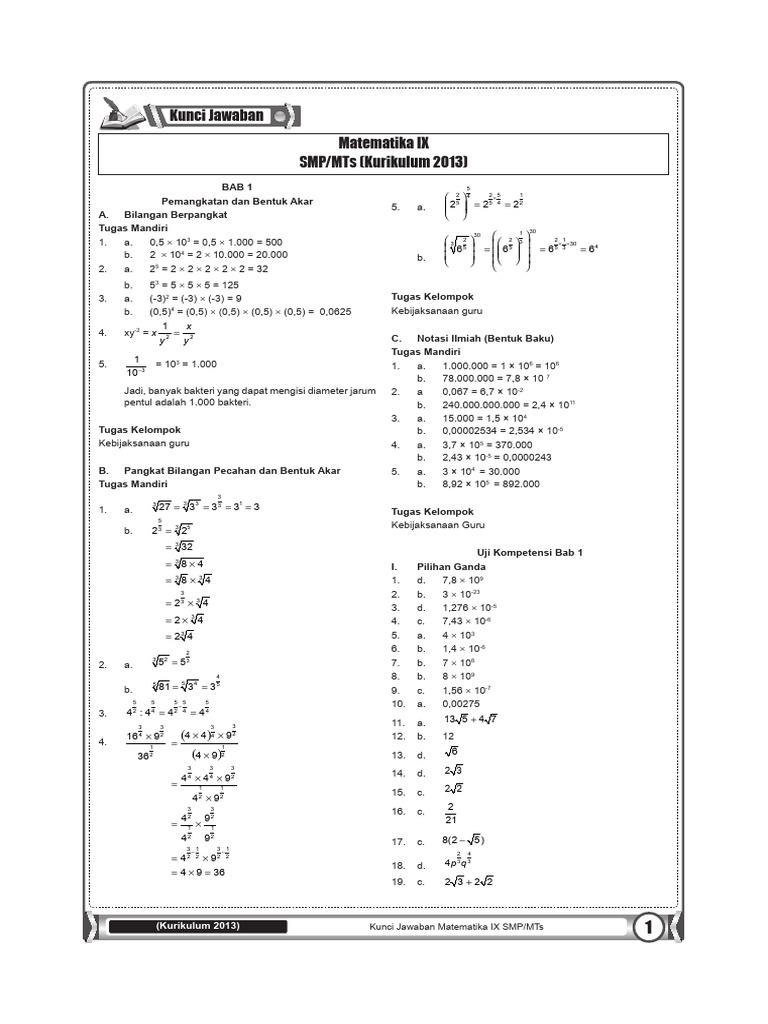 Matematika Kelas 9 | PDF