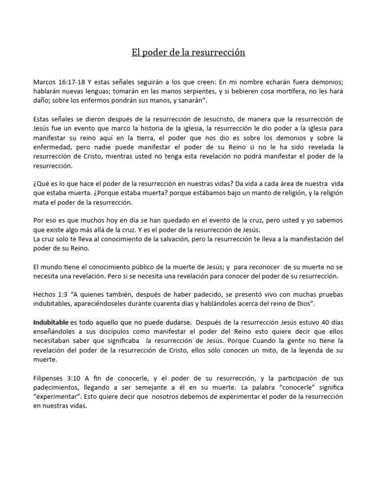 Poder de la Resurrección en la Fe | PDF | La resurrección de Jesús | Jesús