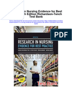 Research in Nursing Evidence For Best Practice 5th Edition Richardson Tench Test Bank