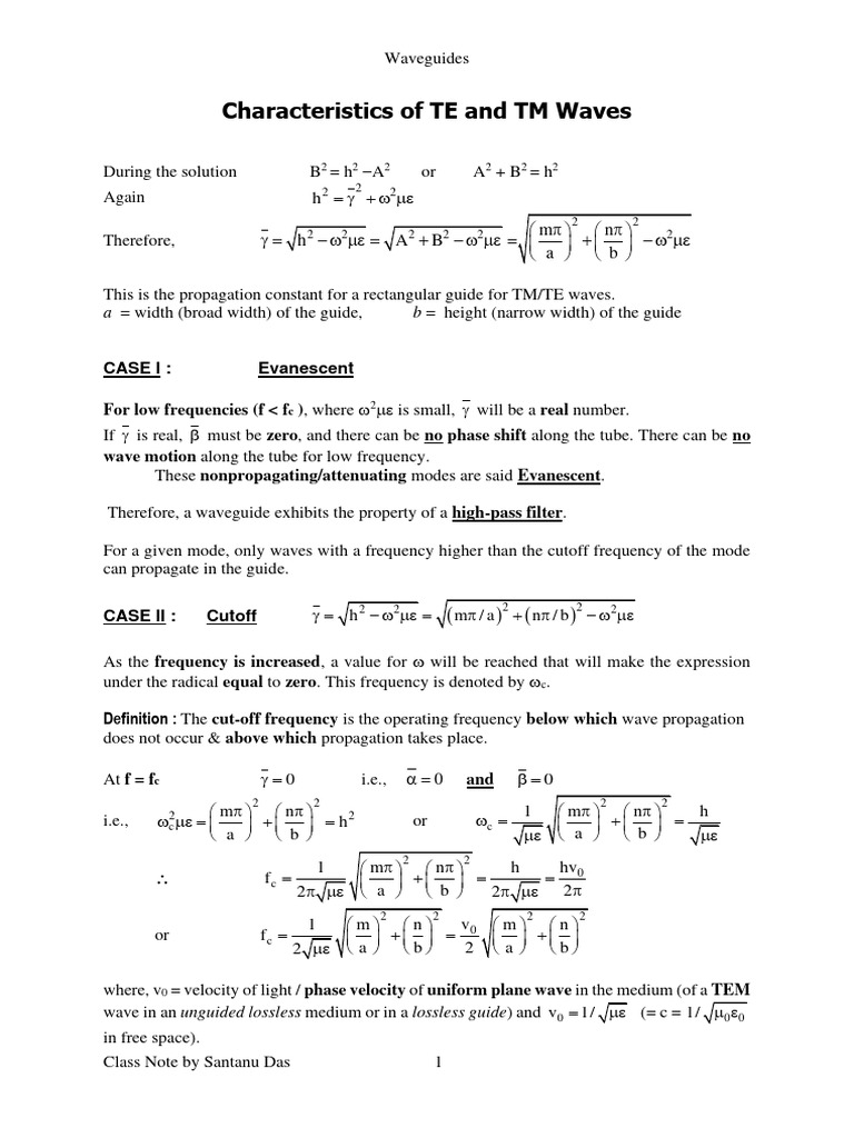 Understanding Waveguide Modes and Frequencies | PDF | Wavelength | Waves