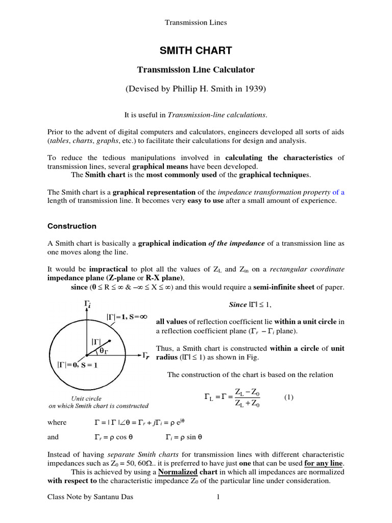 SV21 Smith Chart | PDF | Transmission Line | Electrical Engineering
