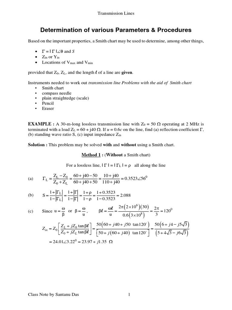 Smith Chart Applications in Transmission Lines | PDF | Transmission ...