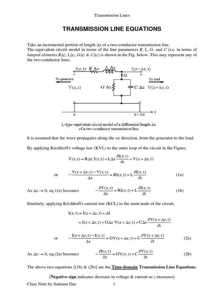 SV4 TLine Eq, Z0 PDF Transmission Line Electrical Impedance