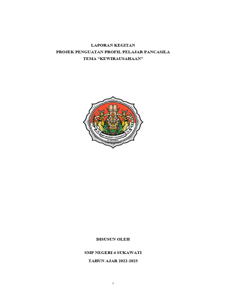 Laporan Kegiatan Projek P5 Kewirausahaan Pdf