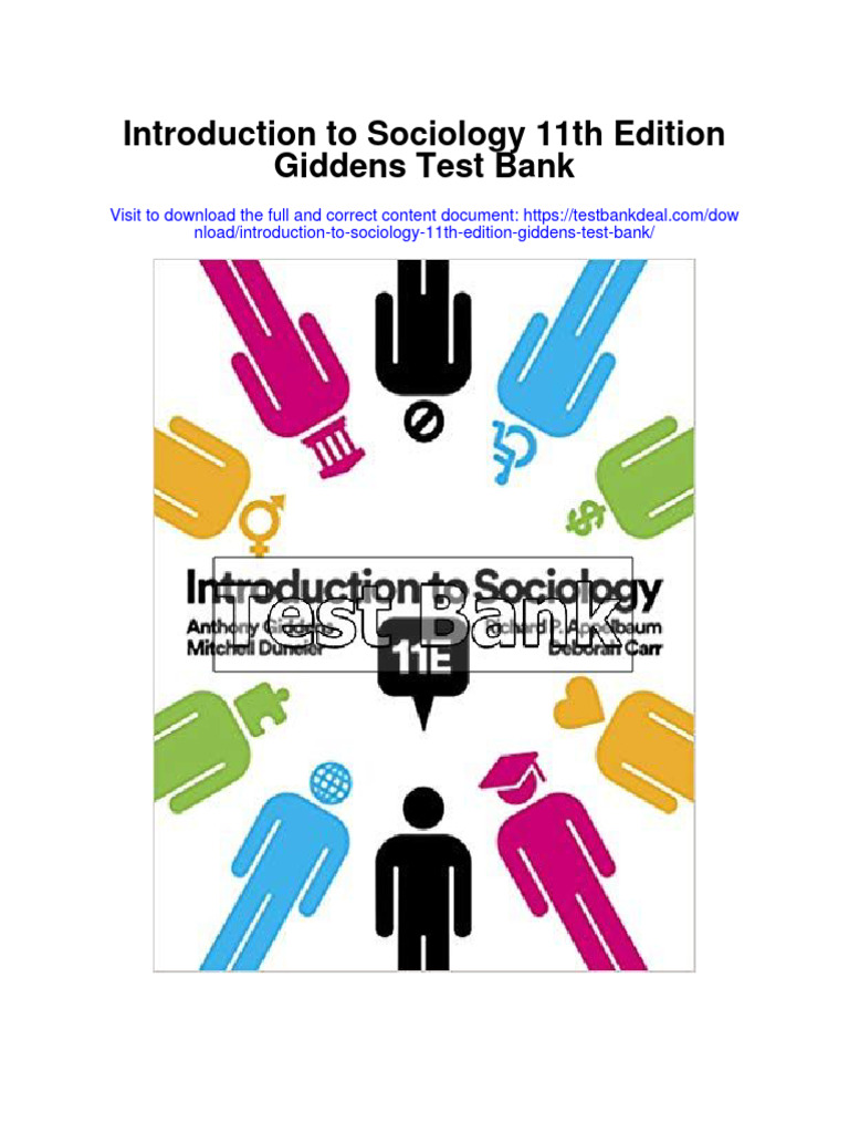 Introduction To Sociology 11th Edition Giddens Test Bank PDF Social