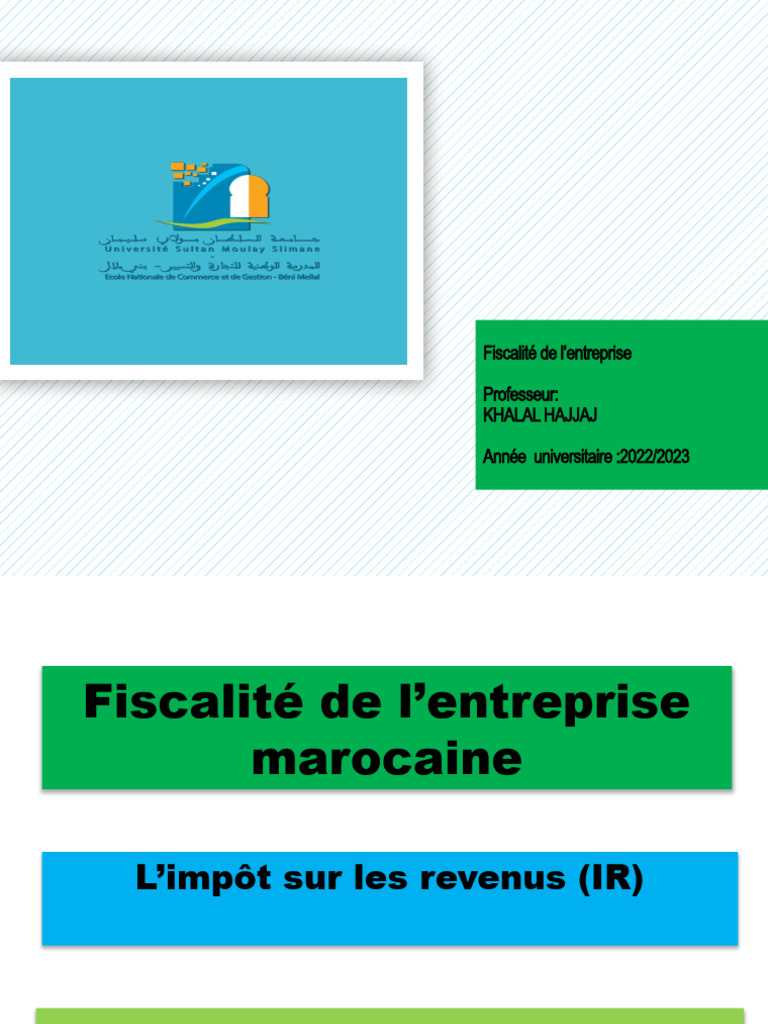 Fiscalité de l'IR au Maroc | PDF | Impôt sur le revenu | Salaires