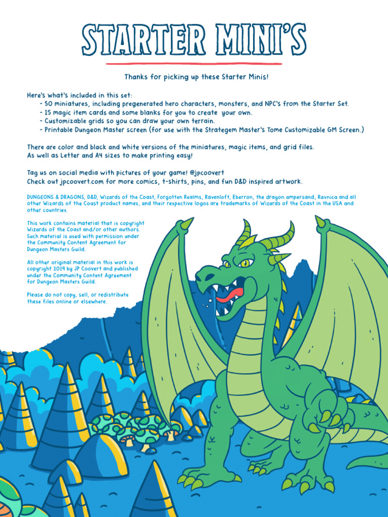Starter Minis Instructions PDF Wizards Of The Coast Dungeons