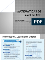 Matemáticas de 7mo Grado